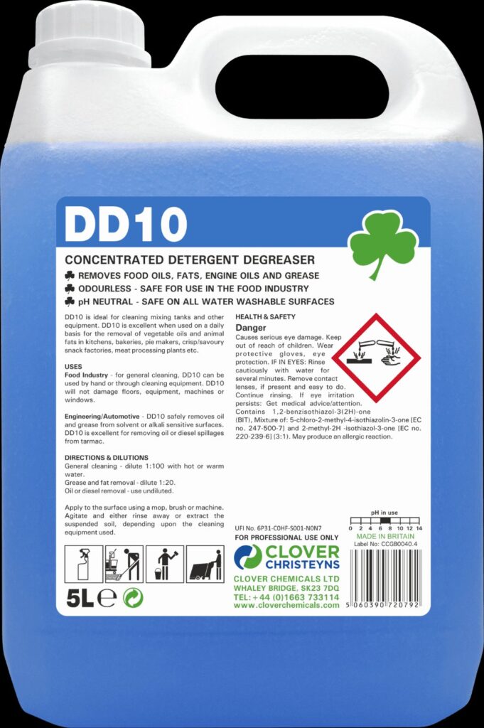 Clover Dd10 Degreaser Food Safe 5 Litres Say Wow Limited Company 1246